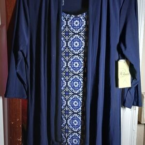 Blue Long Sleeve Dress by R & M Richards